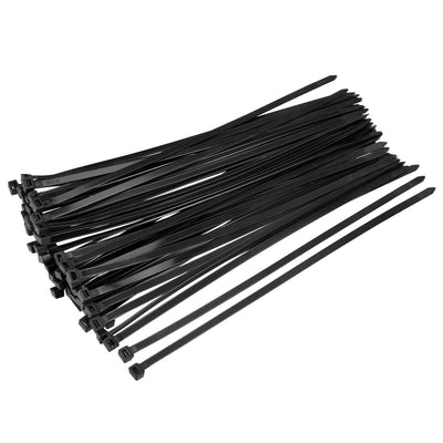 uxcell Uxcell Cable Zip Ties 450mmx8.8mm Self-Locking Nylon Tie Wraps Black 40pcs