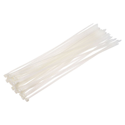 uxcell Uxcell Cable Zip Ties 600mmx8.8mm Self-Locking Nylon Tie Wraps White 100pcs