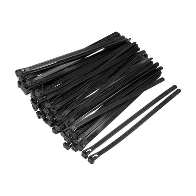 uxcell Uxcell Reusable Cable Ties 250mmx7.4mm Adjustable Nylon Zip Ties Wraps Black 40pcs
