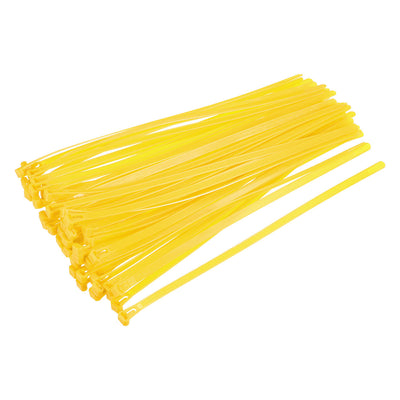 uxcell Uxcell Reusable Cable Ties 300mmx7.4mm Adjustable Nylon Zip Ties Wraps Yellow 40pcs