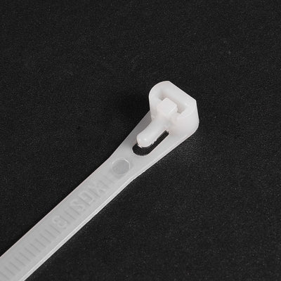 Harfington Uxcell Reusable Cable Ties 400mmx7.4mm Adjustable Nylon Zip Ties Wraps White 40pcs