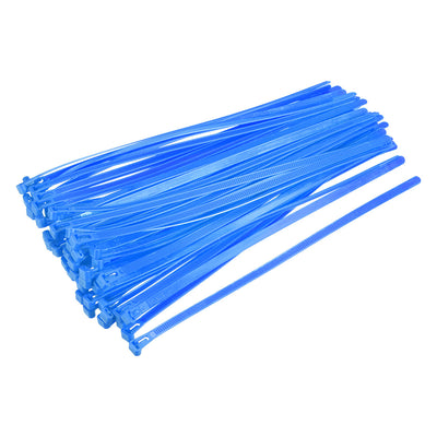 Harfington Uxcell Reusable Cable Ties 400mmx7.4mm Adjustable Nylon Zip Ties Wraps Blue 60pcs
