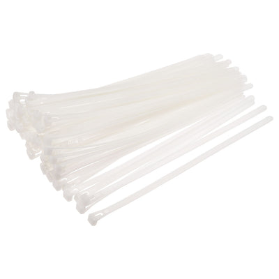 uxcell Uxcell Reusable Cable Ties 450mmx7.4mm Adjustable Nylon Zip Ties Wraps White 60pcs
