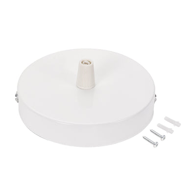 Harfington Uxcell Retro Light Canopy Kit with White Cord Grip, Wall Sconce Lamp Plate Fixture, 100mm 3.9Inch White