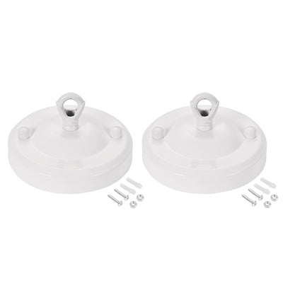 Harfington Uxcell Retro Light Canopy Kit with Ring, Vintage Chandelier Ceiling Plate, for Light Fitting Accessory DIY, 104mm 4.1Inch Whte 2Pcs