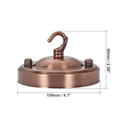Harfington Uxcell Retro Light Canopy Kit with Hook, Vintage Chandelier Ceiling Plate, for Light Fitting Accessory DIY, 104mm 4.1Inch Rose Gold 2Pcs