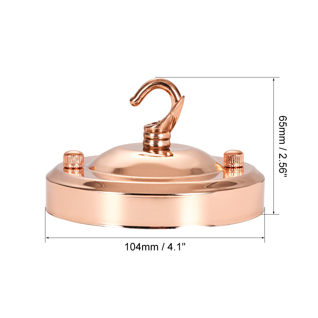 Uxcell Uxcell Retro Light Canopy Kit with Hook, Vintage Chandelier Ceiling Plate, for Light Fitting Accessory DIY, 104mm 4.1Inch Rose Gold 2Pcs