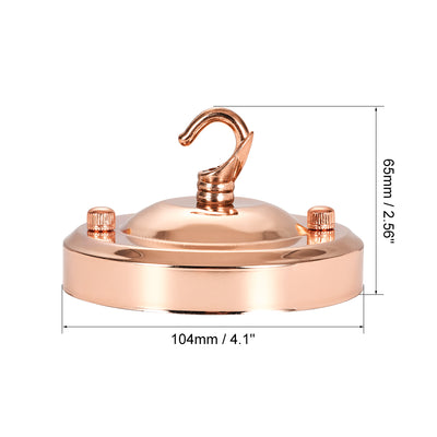 Harfington Uxcell Retro Light Canopy Kit with Hook, Vintage Chandelier Ceiling Plate, for Light Fitting Accessory DIY, 104mm 4.1Inch Rose Gold 2Pcs