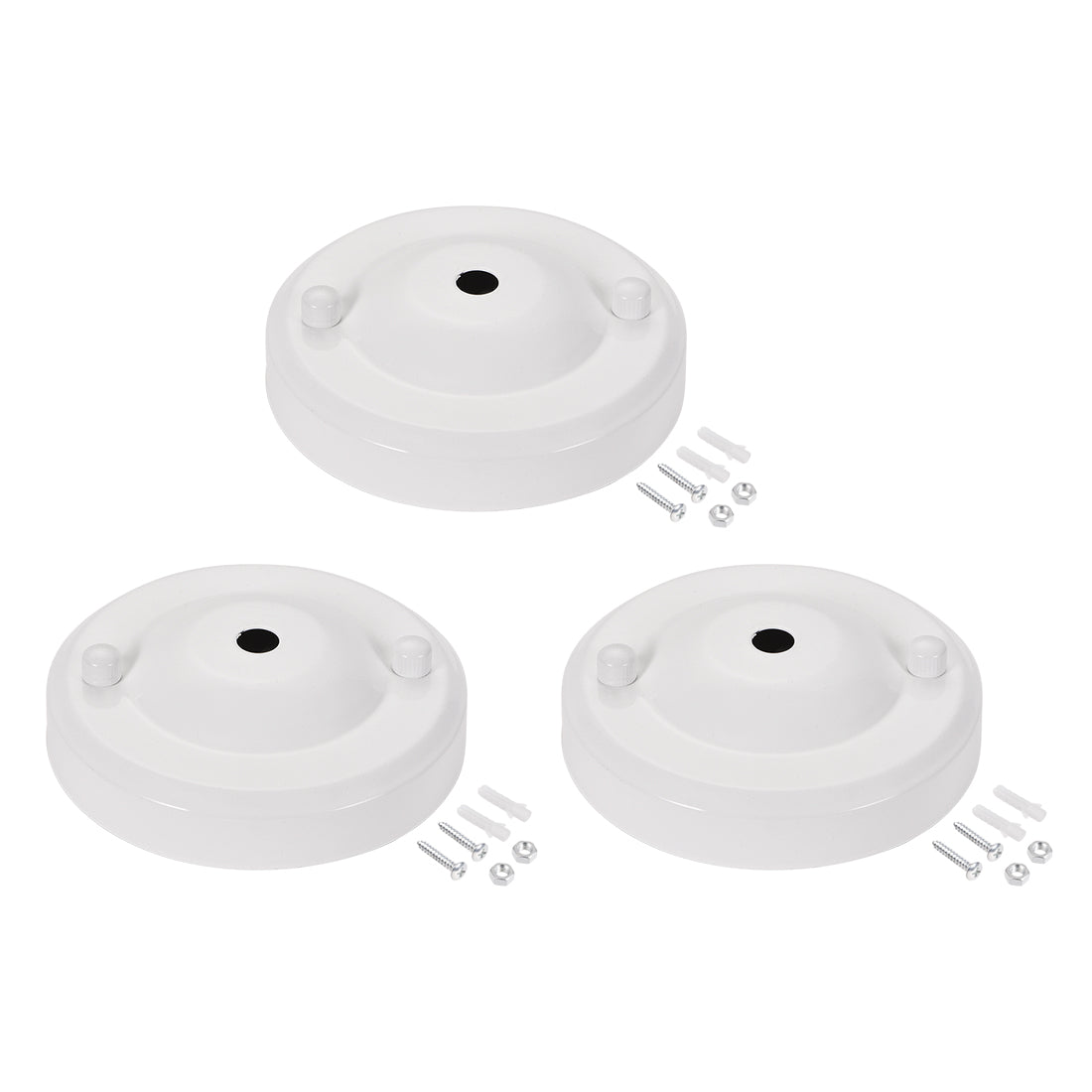 uxcell Uxcell Retro Light Canopy Kit Pendant Lighting Ceiling Plate 104mm 4.1Inch White 3Pcs
