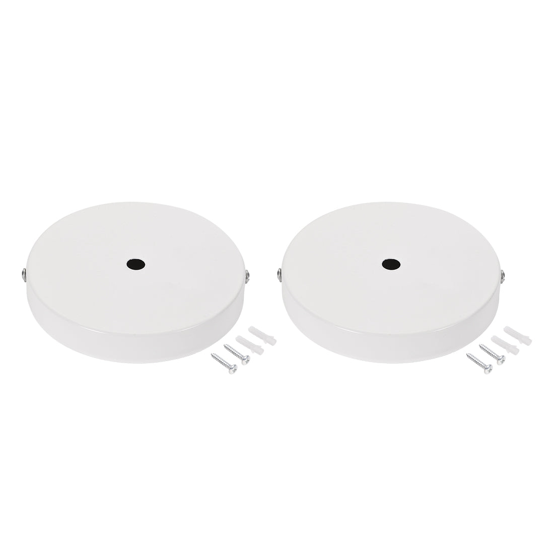 uxcell Uxcell Retro Light Canopy Kit Wall Sconce Lamp Plate Fixture 120mm 4.7Inch White 2Pcs
