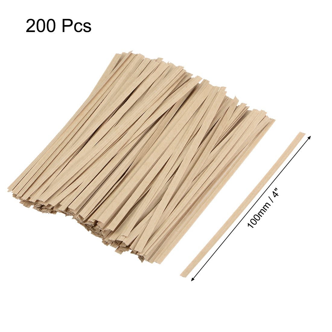 uxcell Uxcell Long Strong Twist Ties 4 Inches Quality  Closure Tie for Tying Gift Bags Art Craft Ties Manage Cords Khaki 200pcs