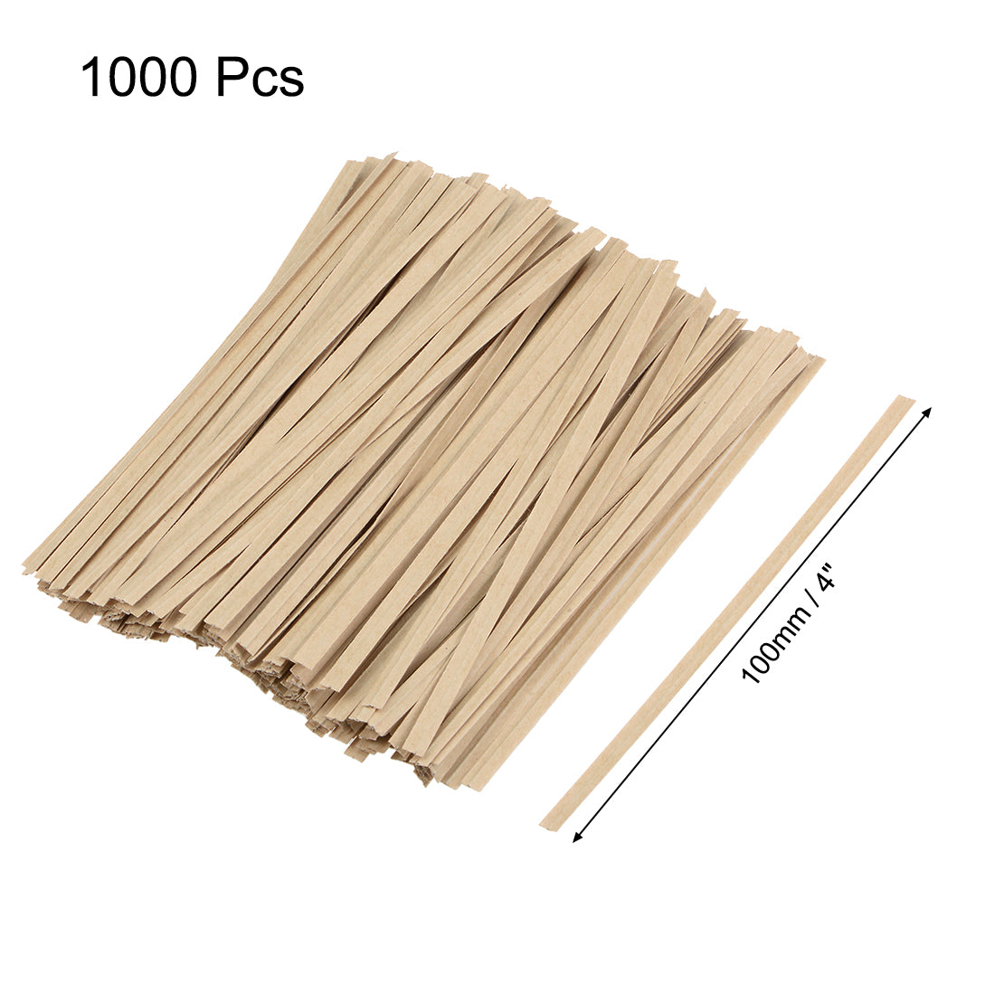 uxcell Uxcell Long Strong Twist Ties 4 Inches Quality  Closure Tie for Tying Gift Bags Art Craft Ties Manage Cords Khaki 1000pcs