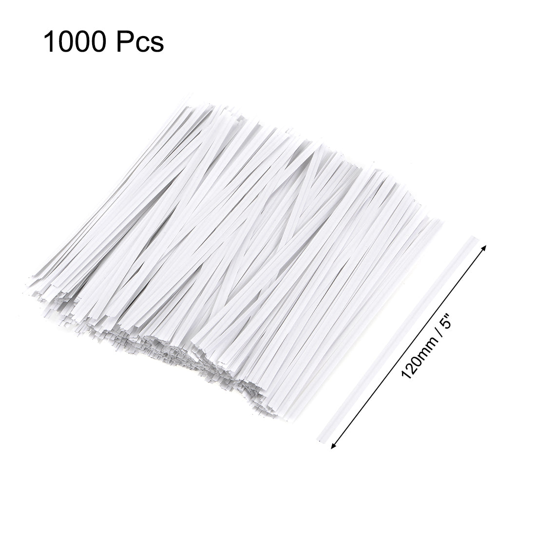 uxcell Uxcell Long Strong Twist Ties 4.7 Inches Quality  Closure Tie for Tying Gift Bags Art Craft Ties Manage Cords White 1000pcs