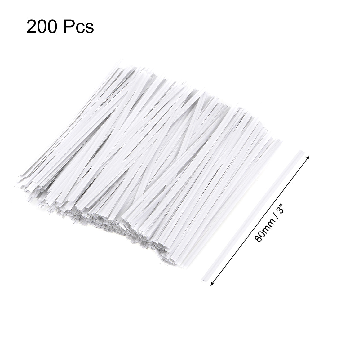 uxcell Uxcell Long Strong Twist Ties 3.15 Inches Quality  Closure Tie for Tying Gift Bags Art Craft Ties Manage Cords White 200pcs