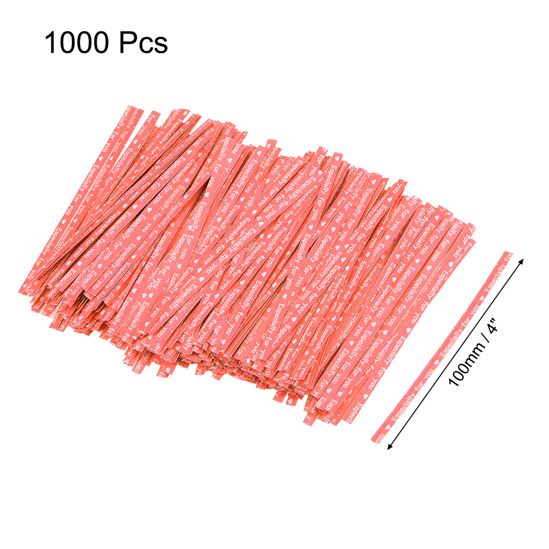 uxcell Uxcell Long Strong Twist Ties 4 Inches Quality  Closure Tie for Tying Gift Bags Art Craft Ties Manage Cords Red 1000pcs