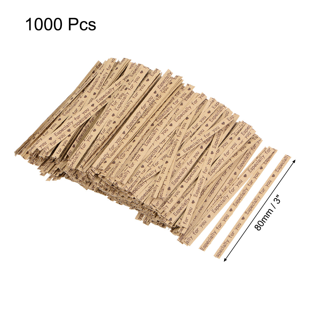 uxcell Uxcell Long Strong Twist Ties 3.15 Inch Quality  Closure for Tying Gift Bags Art Craft Ties Manage Cords Coffee 1000pcs