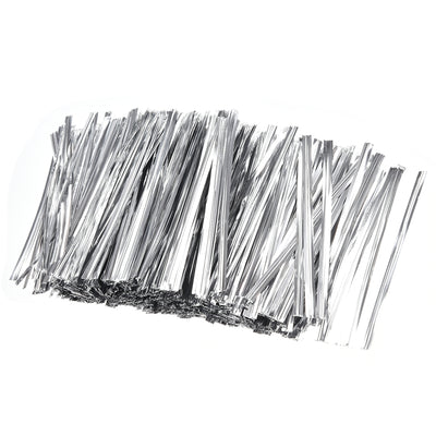 Harfington Uxcell Long Strong Twist Ties 4 Inches Quality Plastic Closure Tie for Tying Gift Bags Art Craft Ties Manage Cords Silvery 500pcs