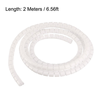 Harfington Uxcell Cable Management Sleeve Wire Wrap Cord Organizer 7mm x 8mm 2 Meters Length White