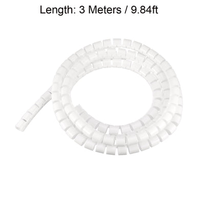 Harfington Uxcell Cable Management Sleeve Wire Wrap Cord Organizer 14mmx16mm 3 Meters Length White