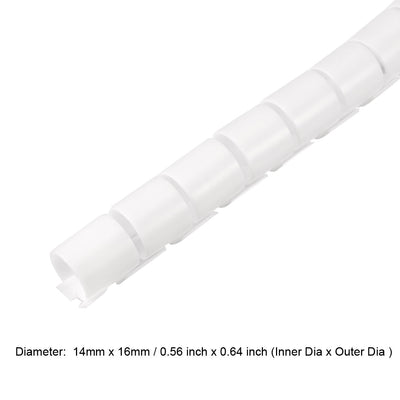 Harfington Uxcell Cable Management Sleeve Wire Wrap Cord Organizer 14mmx16mm 3 Meters Length White