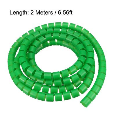 Harfington Uxcell Cable Management Sleeve Wire Wrap Cord Organizer 14mmx16mm 2 Meters Length Green
