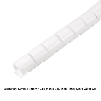 Harfington Uxcell Cable Management Sleeve Wire Wrap Cord Organizer 13mmx15mm 3 Meters Long White