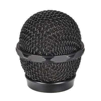 uxcell Uxcell Black Microphone Ball Head Mesh Grille Round Metal with Grey Inner Foam Filter for 858 Mic