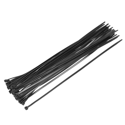 uxcell Uxcell Cable Zip Ties 350mmx4.8mm Self-Locking Nylon Tie Wraps Black 40pcs