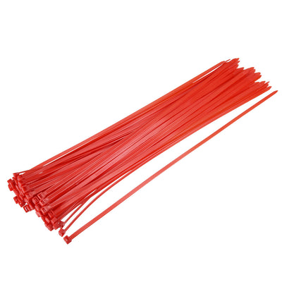 Harfington Uxcell Cable Zip Ties 500mmx4.8mm Self-Locking Nylon Tie Wraps Red 40pcs