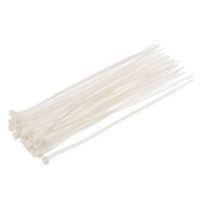 uxcell Uxcell Cable Zip Ties 250mm x5mm Self-Locking Nylon Tie Wraps White 40 pcs