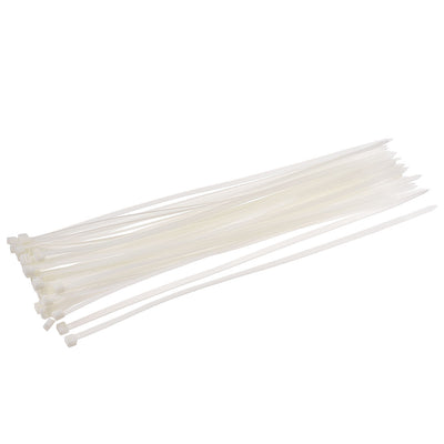 uxcell Uxcell Cable Zip Ties 300mm x5.0mm Self-Locking Nylon Tie Wraps White 55pcs