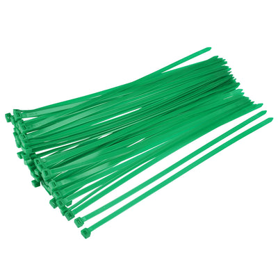 uxcell Uxcell Cable Zip Ties 300mmx7.6mm Self-Locking Nylon Tie Wraps Green 60pcs