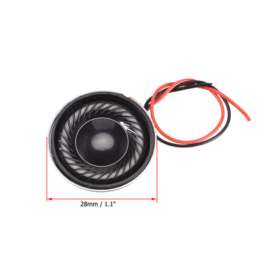 Harfington Uxcell 2W 8 Ohm Micro Internal Speaker Magnet Loudspeaker 28mm Dia with Wire 2pcs