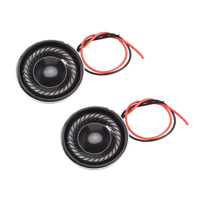 Harfington Uxcell 2W 8 Ohm Micro Internal Speaker Magnet Loudspeaker 28mm Dia with Wire 2pcs