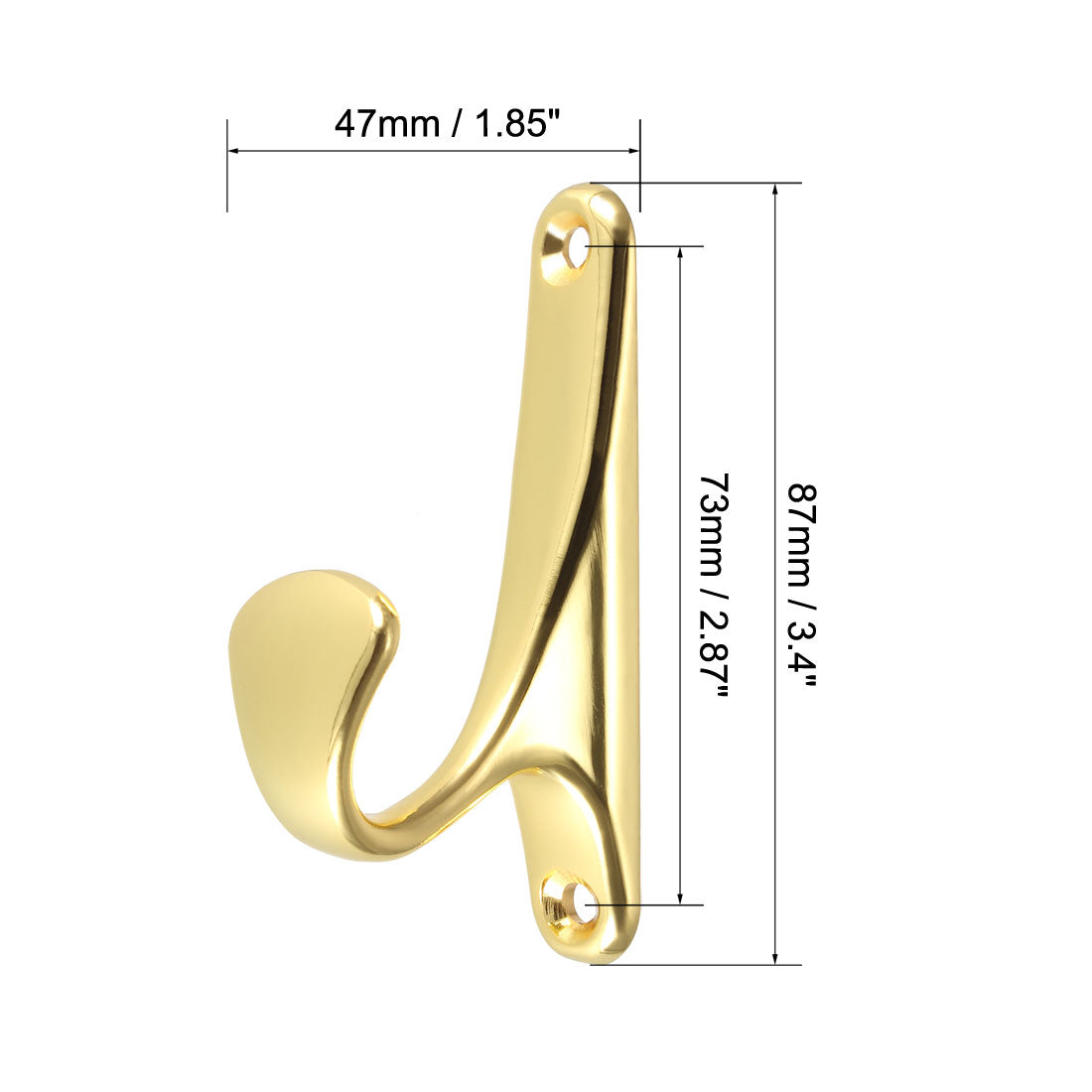 uxcell Uxcell Decorative Curtain Drapery Holdback Wall Mounted Hook for Window Gold 87mm X 23mm X 47mm 4Pcs
