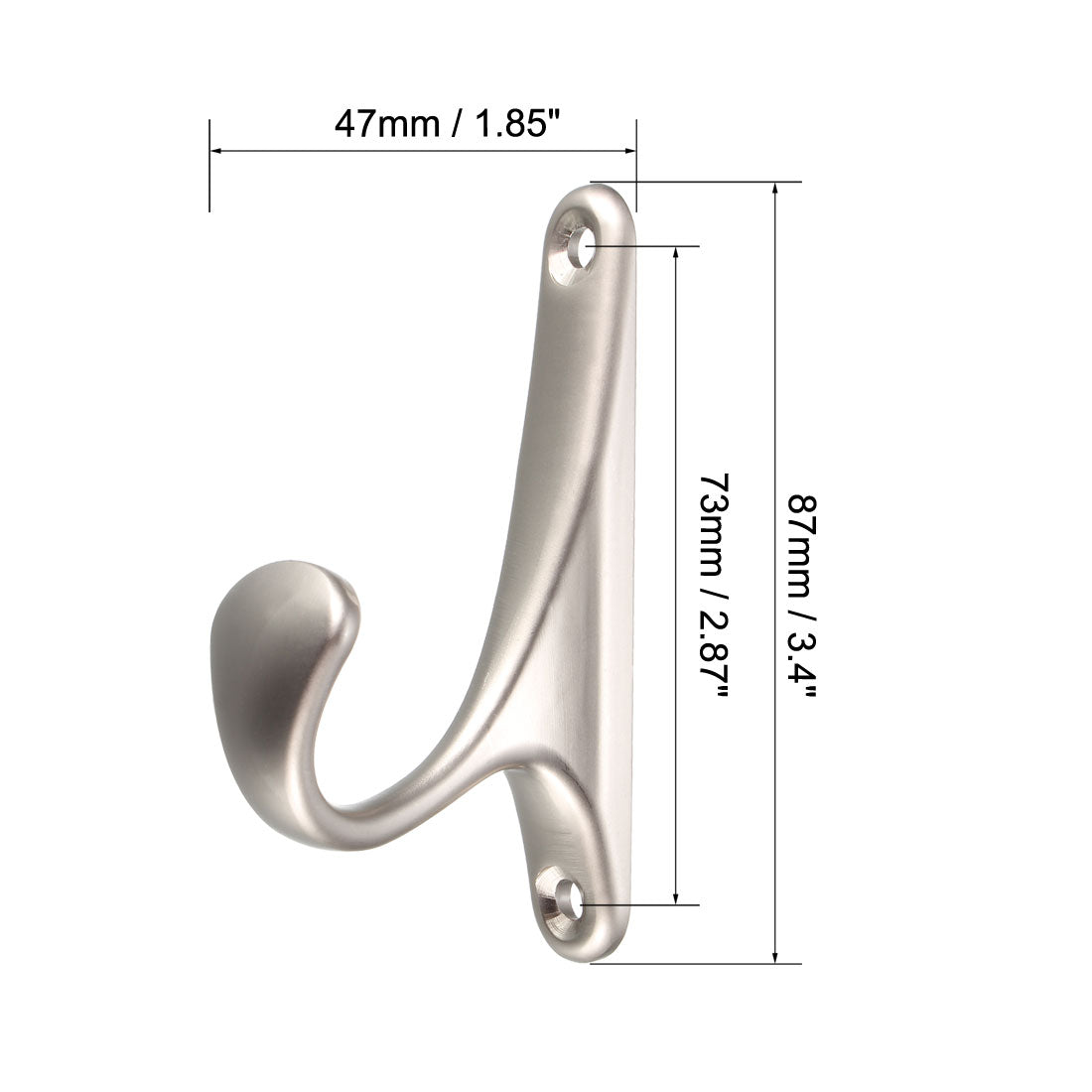uxcell Uxcell Decorative Curtain Drapery Holdback Wall Mounted Hook for Window Nickel Plated 87mm X 23mm X 47mm 2Pcs