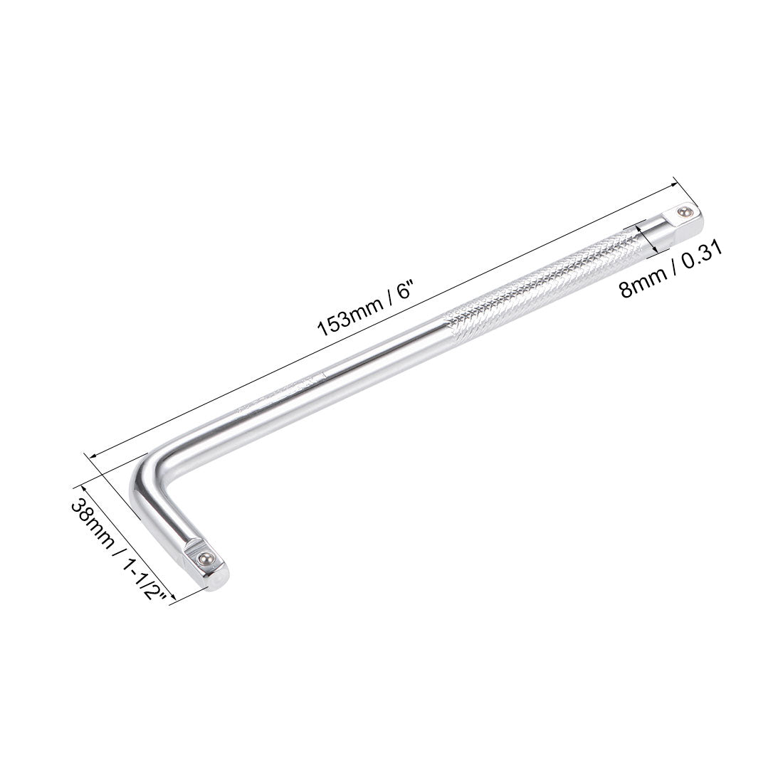 uxcell Uxcell Socket Breaker L Shape Extension Bar Wrench, CR-V Steel