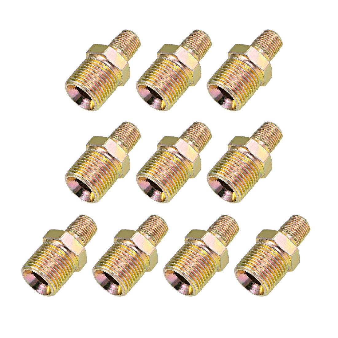 Uxcell Uxcell Reducing Pipe Fitting Reducer Hex 1/8 NPT x 1/4 BSP Male 10Pcs