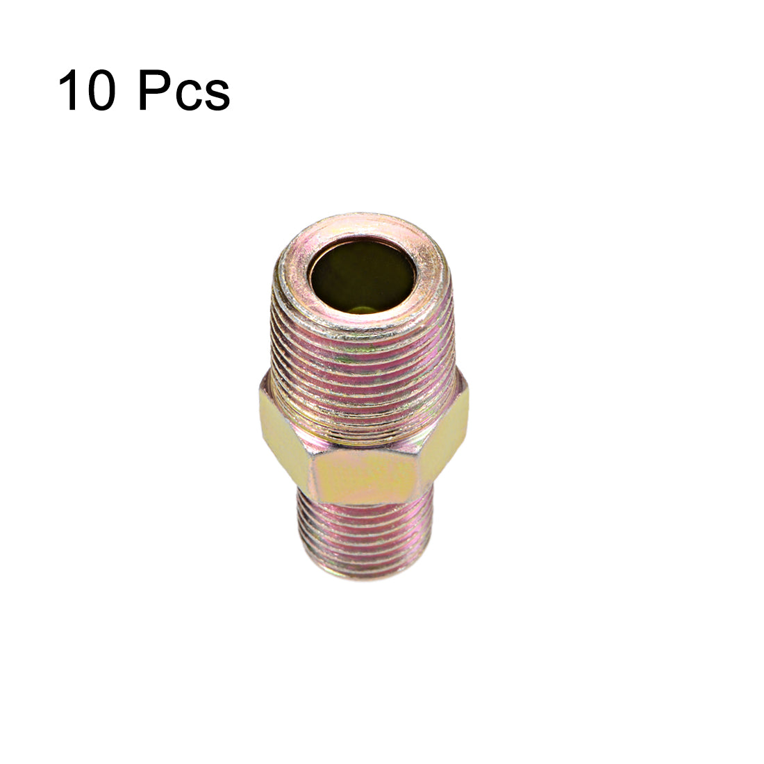 Uxcell Uxcell Reducing Pipe Fitting Reducer Hex 1/8 NPT x 1/4 BSP Male 10Pcs