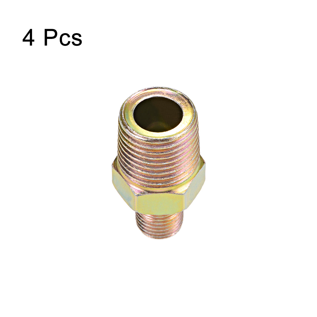 uxcell Uxcell Reducing Pipe Fitting - Reducer Hex - 1/4 BSP x 1/2 PT Male 4Pcs