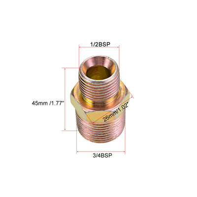 Harfington Uxcell Reducing Pipe Fitting - Reducer Hex - 1PT x 3/4BSP Male