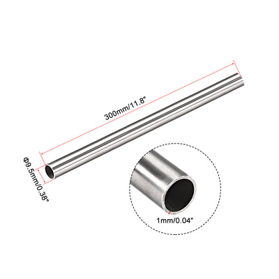 Harfington Uxcell 304 Stainless Steel Capillary Tube 7.5mm ID 9.5mm OD 300mm Long 1mm Wall
