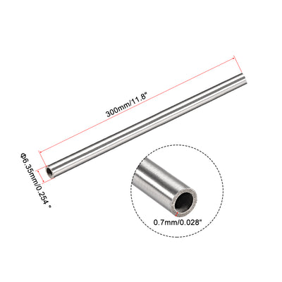 Harfington Uxcell 304 Stainless Steel Capillary Tube 4.95mm ID 6.35mm OD 300mm Long 0.7mm Wall