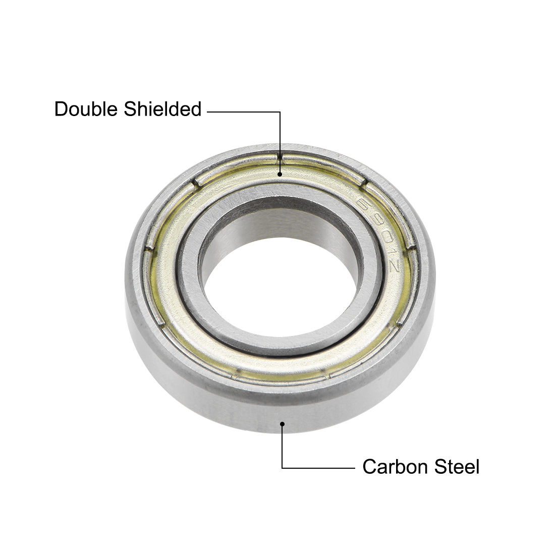 uxcell Uxcell Deep Groove Ball Bearing Metric Double Shield High Carbon Steel Z2