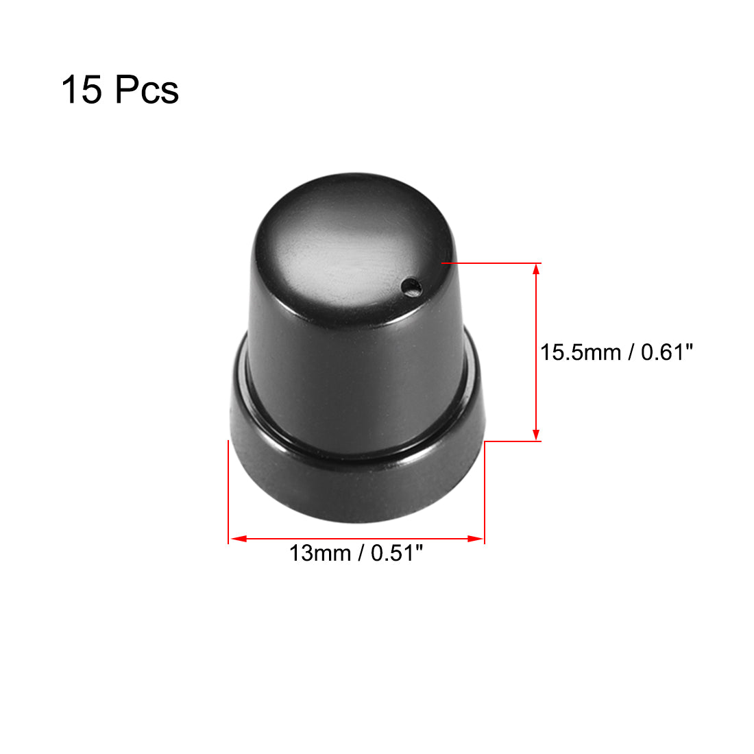 uxcell Uxcell 15Pcs 6mm Shaft Hole Knob for Speaker Effect Pedal Amplifier Potentiometer Knob 13x15.5mm