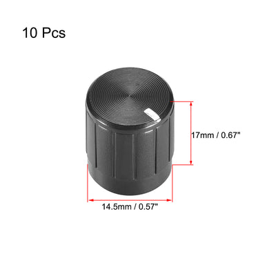 Harfington Uxcell 10Pcs 6mm Shaft Hole Knob for Speaker Effect Pedal Amplifier Potentiometer Knob 14.5x17mm