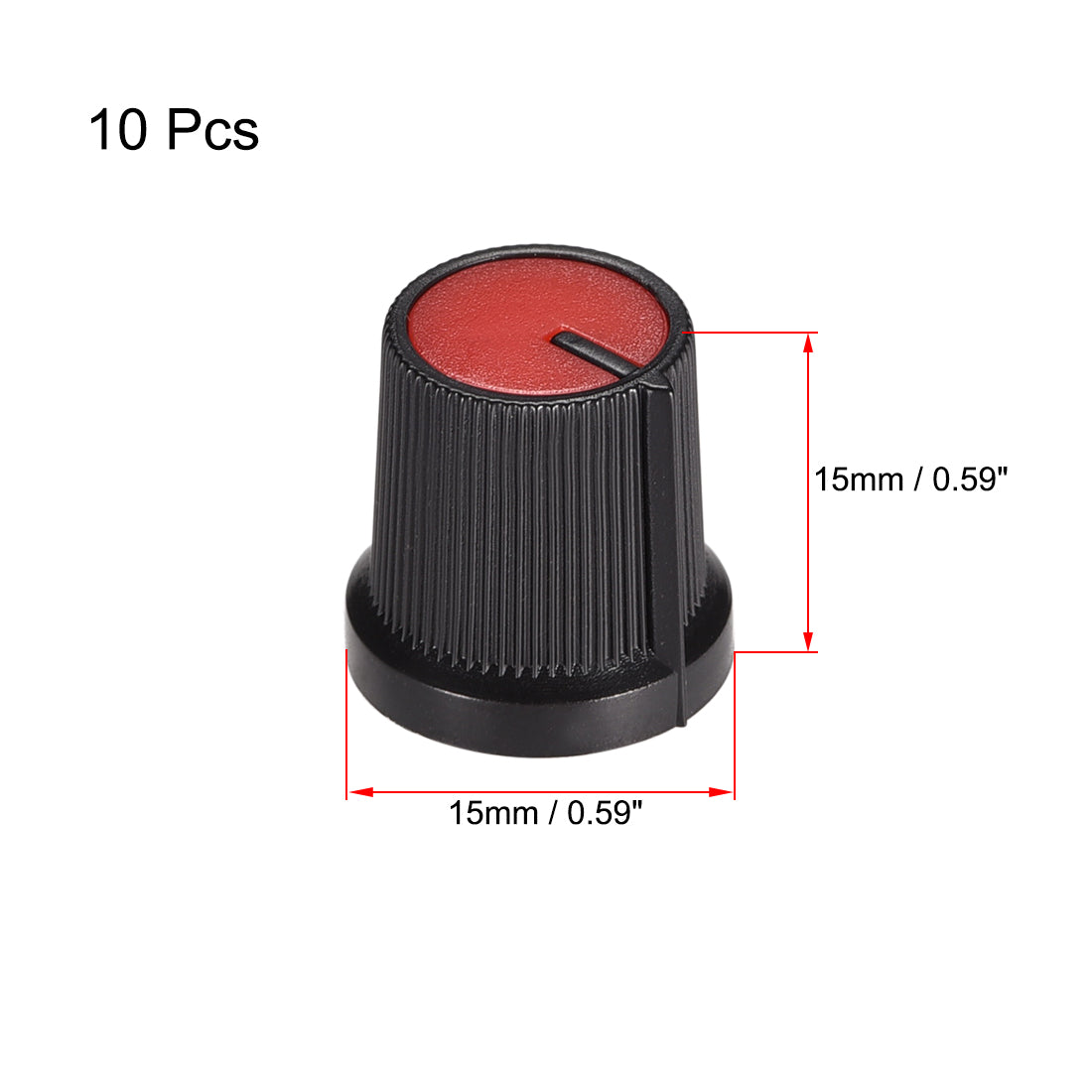 Uxcell Uxcell 10Pcs 6mm Shaft Hole Knob for Speaker Effect Pedal Amplifier Potentiometer Knob Black Yellow