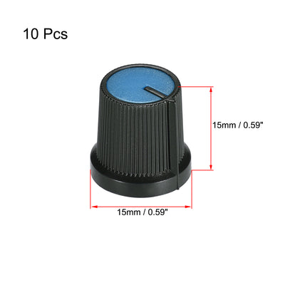 Harfington Uxcell 10Pcs 6mm Shaft Hole Knob for Speaker Effect Pedal Amplifier Potentiometer Knob Black Yellow