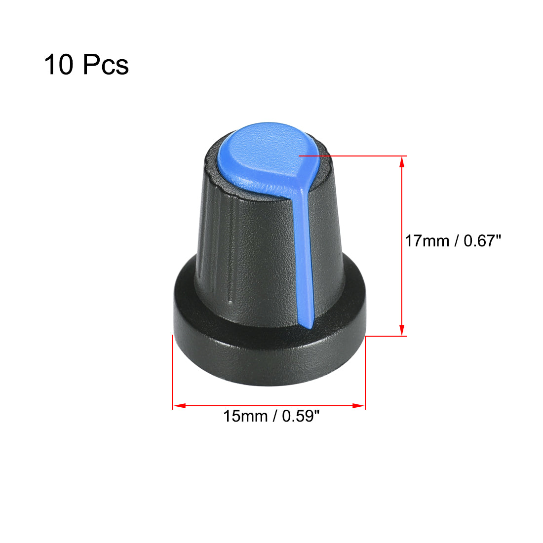 uxcell Uxcell 10Pcs 6mm Shaft Hole Knob for Speaker Effect Pedal Amplifier Potentiometer Knobs