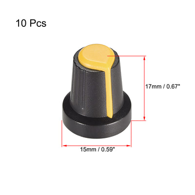 Harfington Uxcell 10Pcs 6mm Shaft Hole Knob for Speaker Effect Pedal Amplifier Potentiometer Knobs